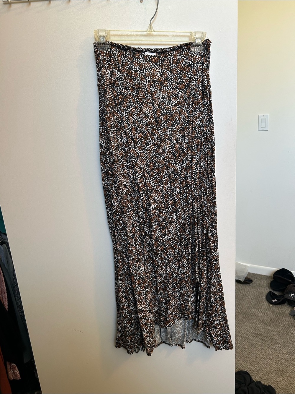 adidas Brown and Black Floral Maxi Skirt